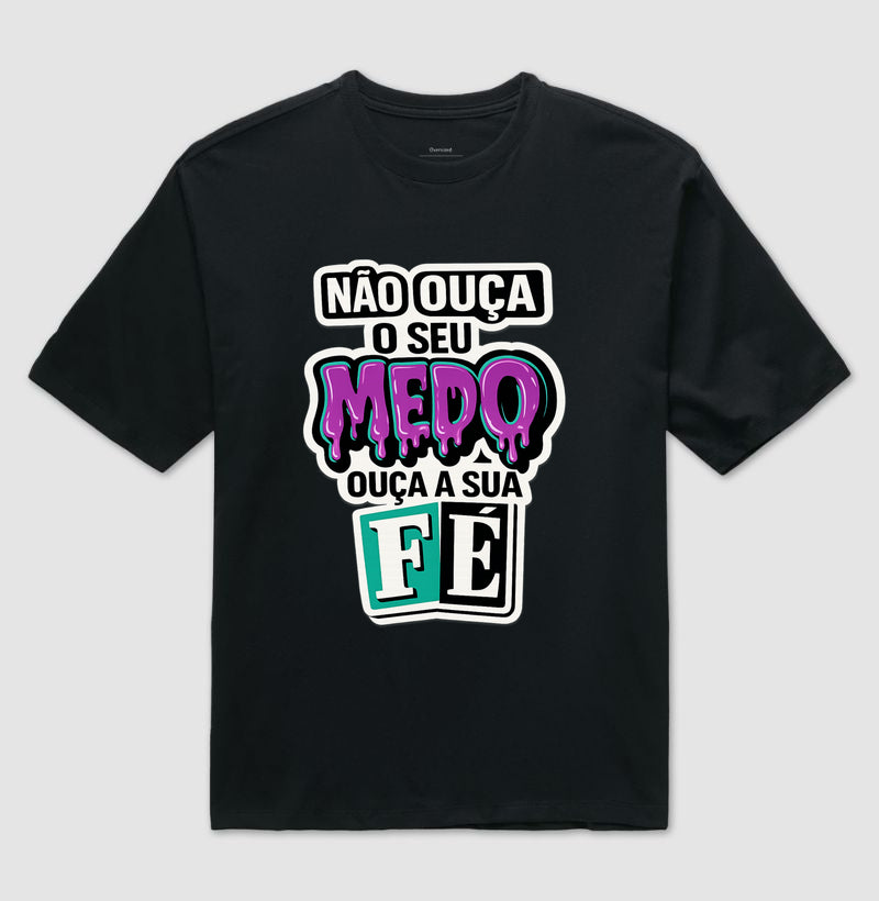 Camiseta Oversized Unisex OUÇA A SUA FÉ SBLG